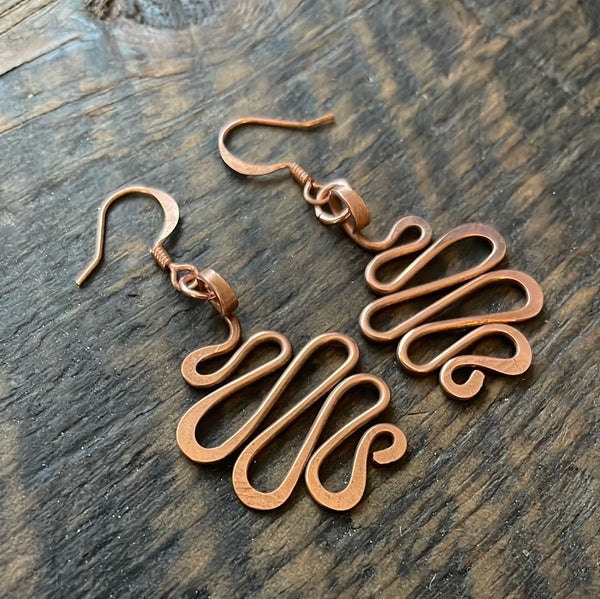 Copper Ripple Earrings