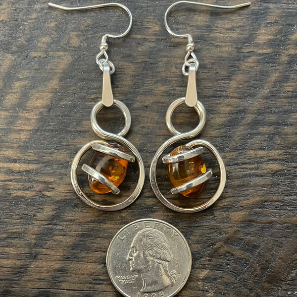 Infinity Baltic Amber Earrings