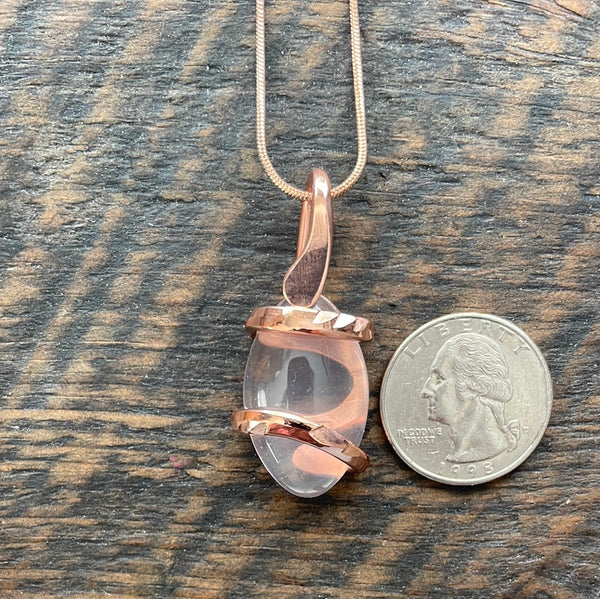Copper Rose Drop Pendant