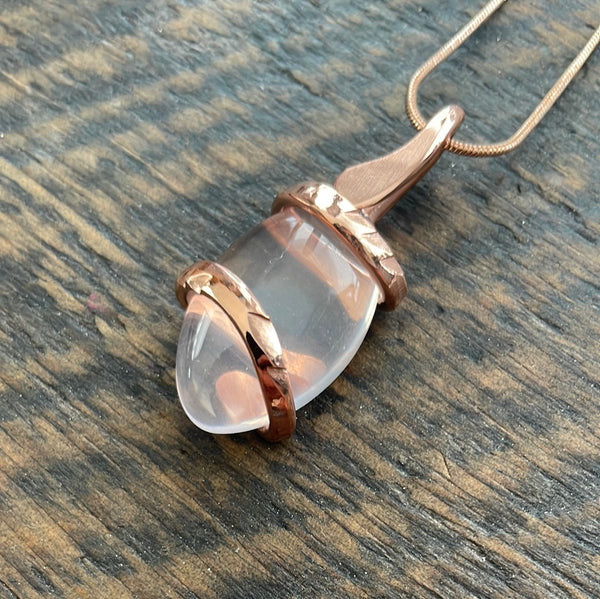 Copper Rose Drop Pendant