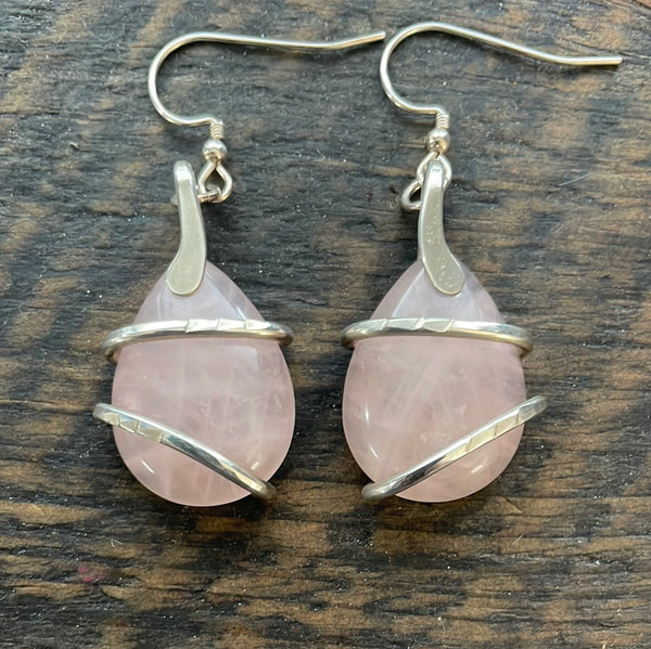 Rose Quartz Drop Earrings