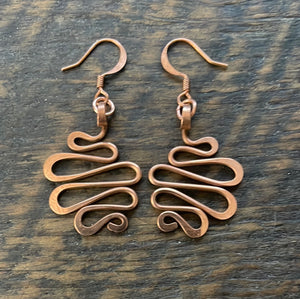 Copper Ripple Earrings