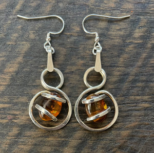 Infinity Baltic Amber Earrings
