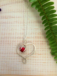 Red Coral Heart Necklace