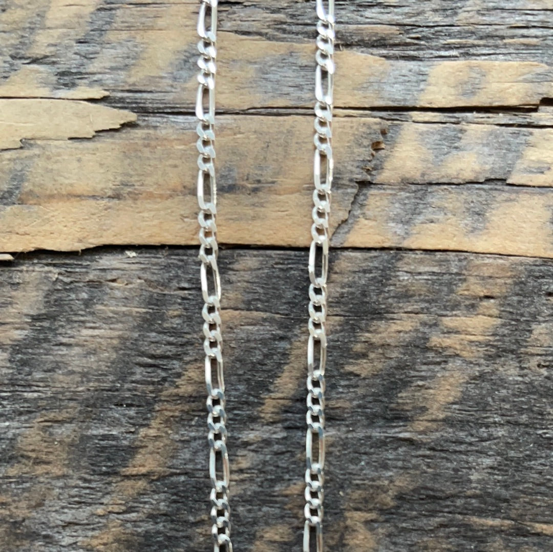 Figaro Sterling Silver Chain