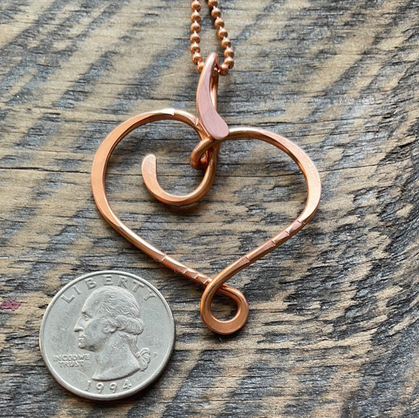 Heavy Heart Copper Pendant